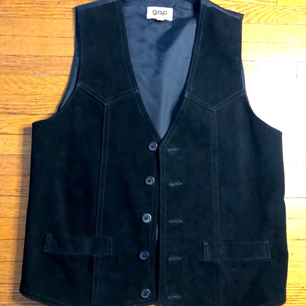 Vintage Gap Black Suede Vest